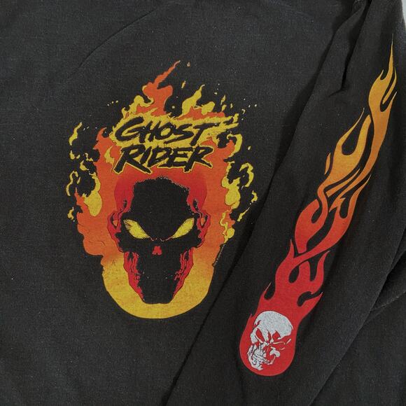 Vintage Ghost Rider Long Sleeve T-Shirt 2000 Marvel Y2K Graphic Tee - Picture 5 of 8